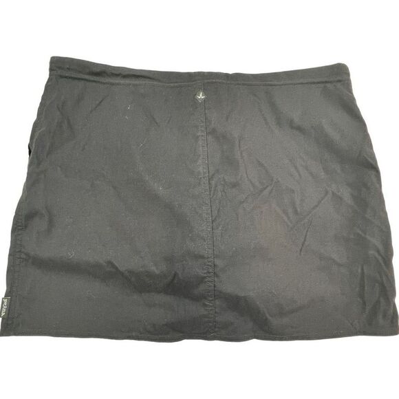 Prana Women's Flat Front Pockets Drawstring Skort Skirt Black Size Medium - Picture 2 of 6